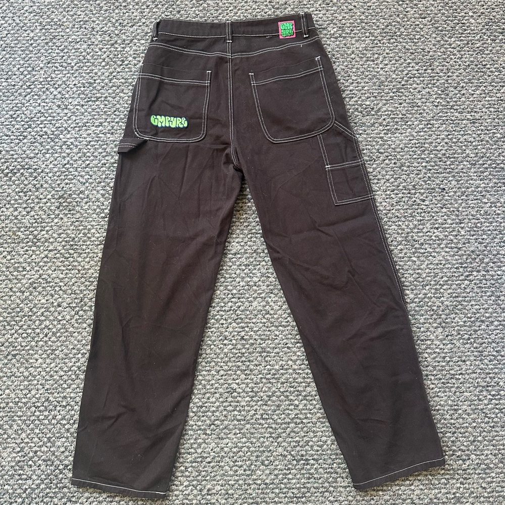 Empyre Black Cargo Pants with Green Logo